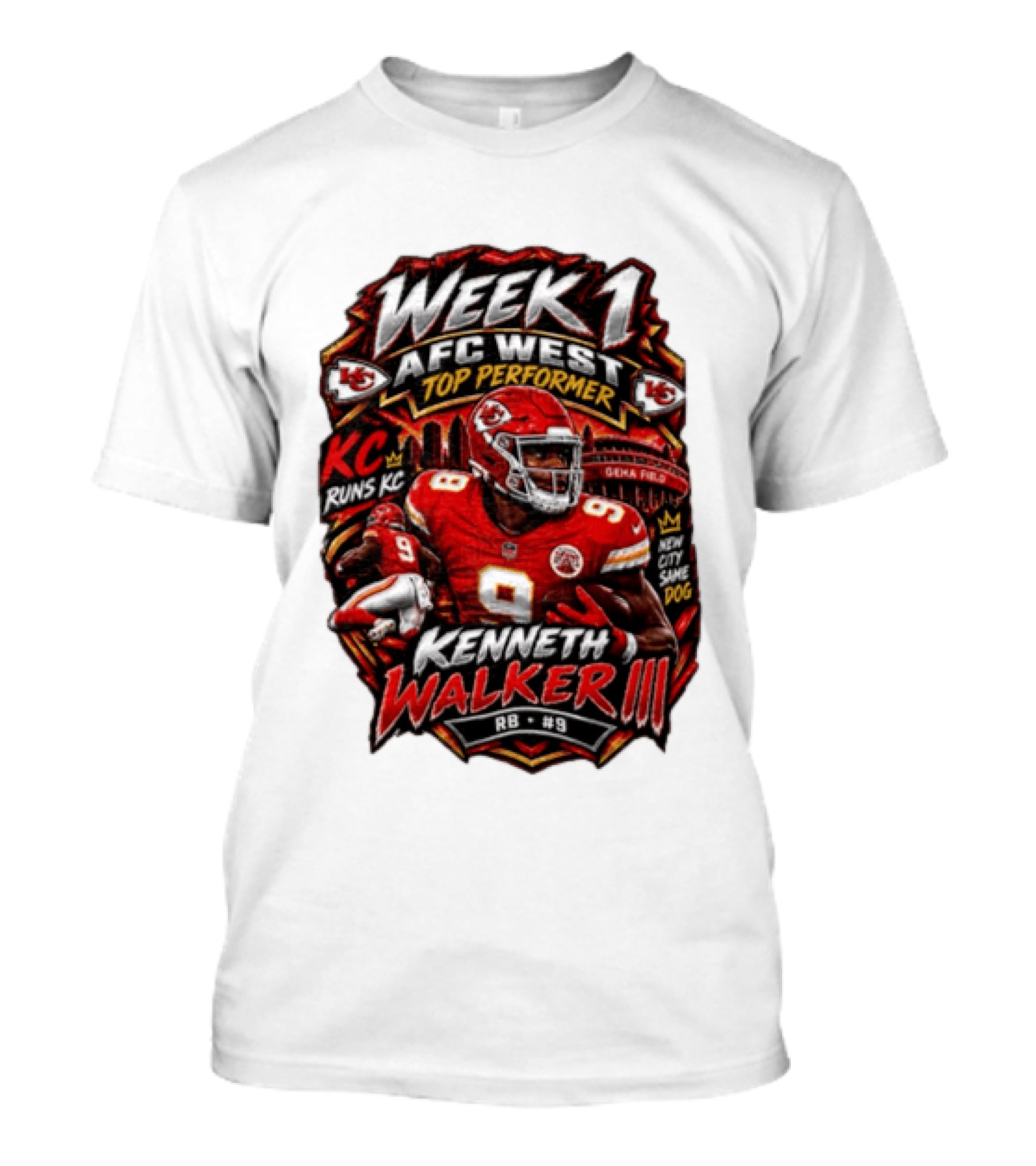 Kenneth Walker Kansas City Chiefs Week 1 NFC West Top Performer T-Shirt
