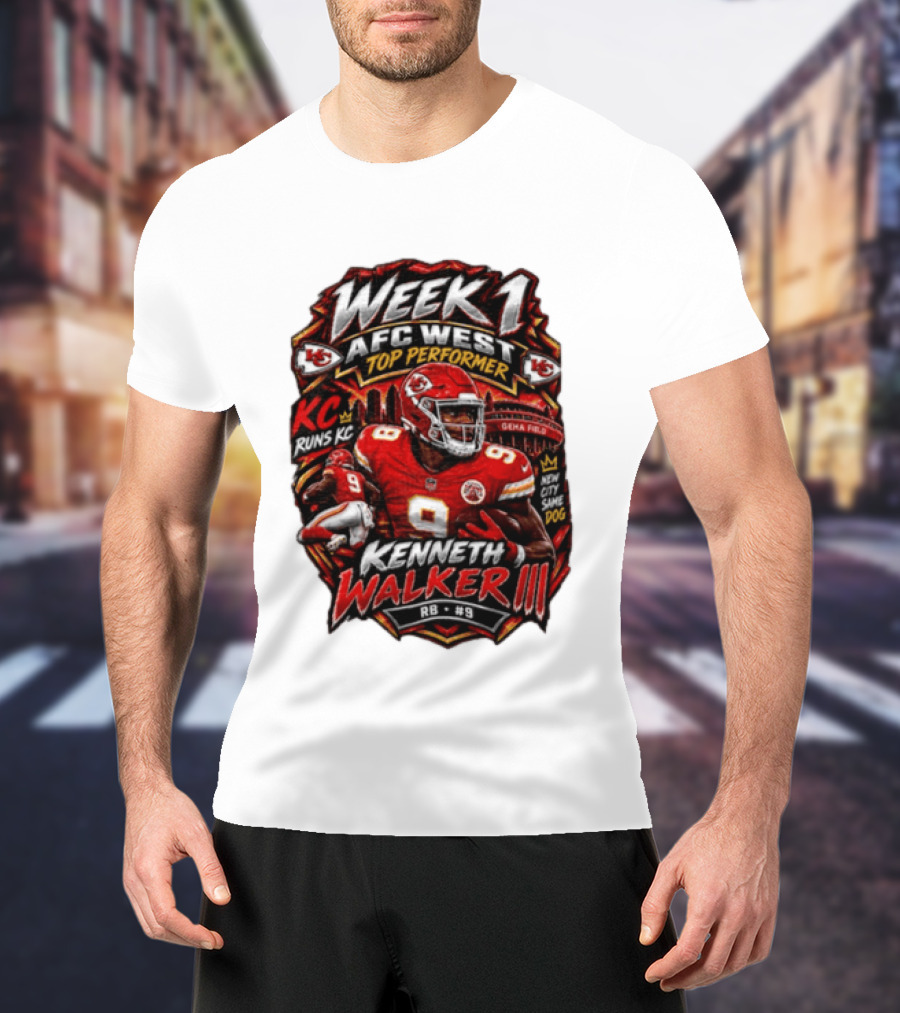 Kenneth Walker Kansas City Chiefs Week 1 NFC West Top Performer T-Shirt