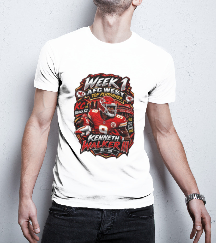Kenneth Walker Kansas City Chiefs Week 1 NFC West Top Performer T-Shirt