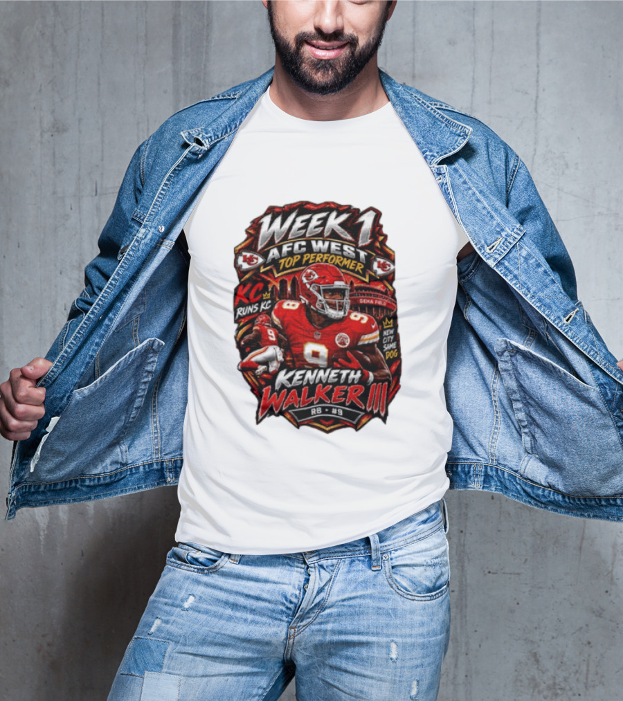 Kenneth Walker Kansas City Chiefs Week 1 NFC West Top Performer T-Shirt