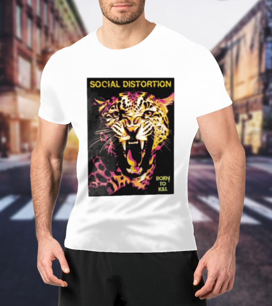Social Distortion Snarling Leopard Born To Kill T-Shirt