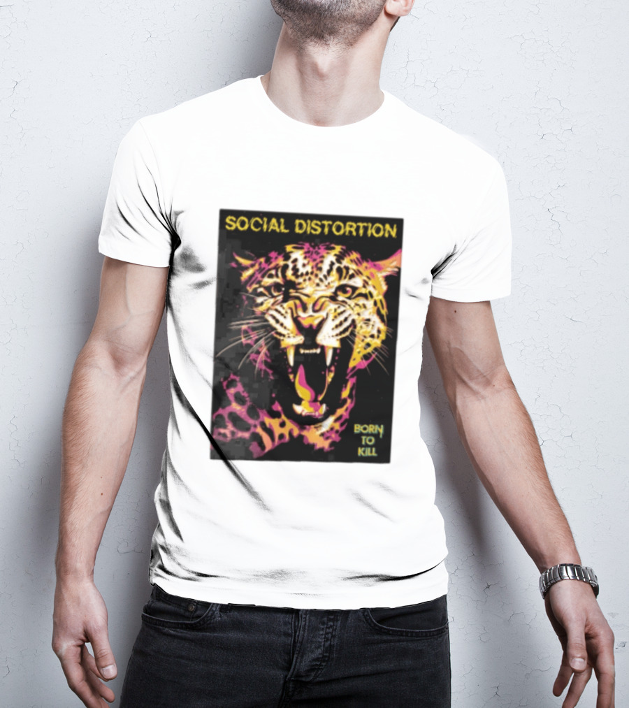 Social Distortion Snarling Leopard Born To Kill T-Shirt