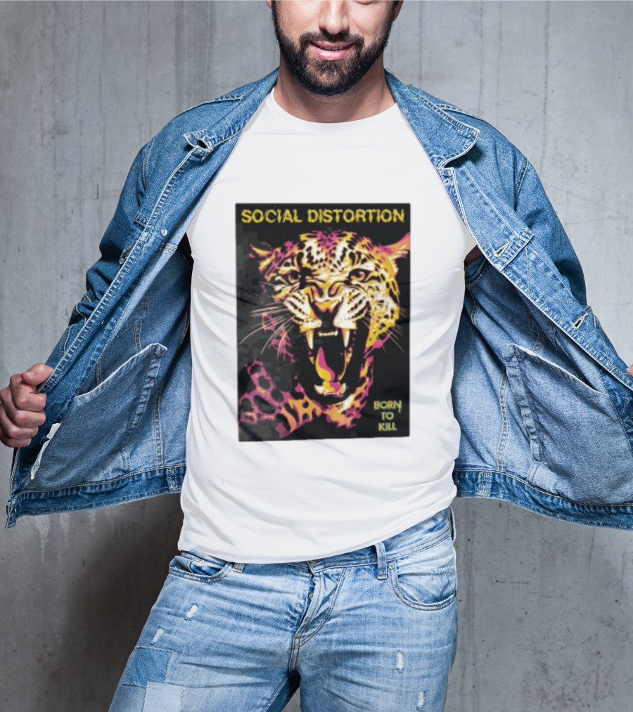 Social Distortion Snarling Leopard Born To Kill T-Shirt