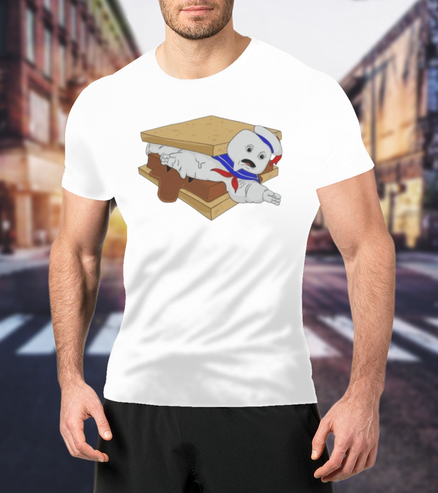 Stay Puft Marshmallow Man S'more Sandwich Ghostbusters Icon Character Fun T-Shirt