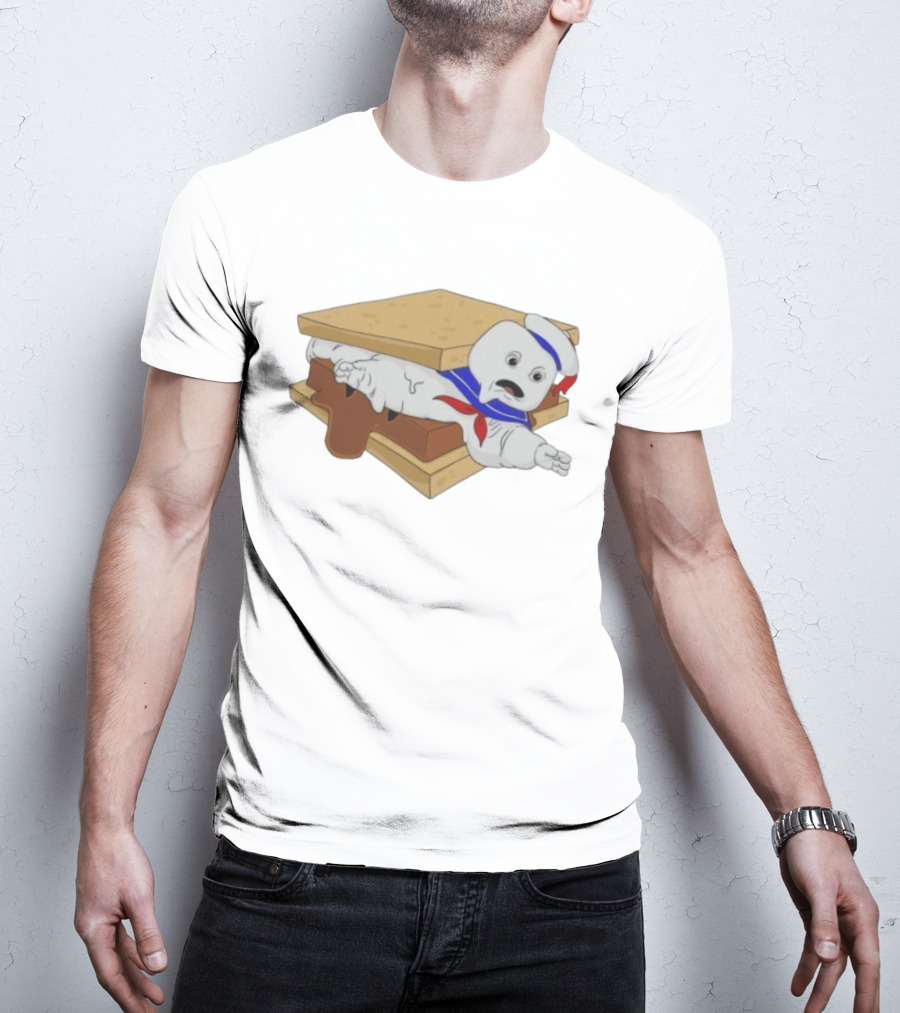 Stay Puft Marshmallow Man S'more Sandwich Ghostbusters Icon Character Fun T-Shirt