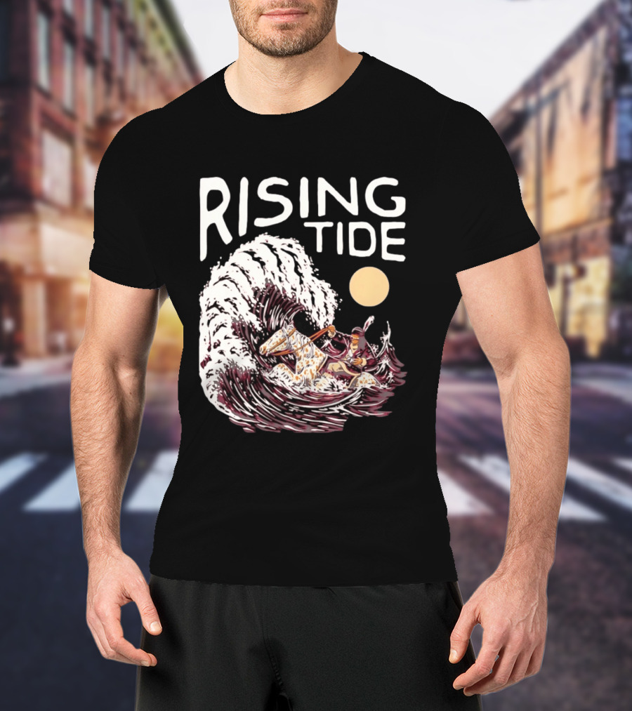 Rising Tide Surfing Horse Wave Native American Old Row T-Shirt