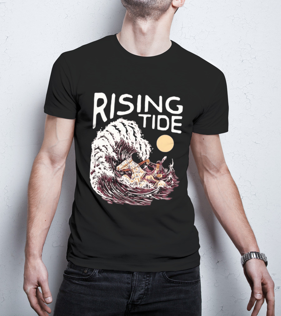 Rising Tide Surfing Horse Wave Native American Old Row T-Shirt