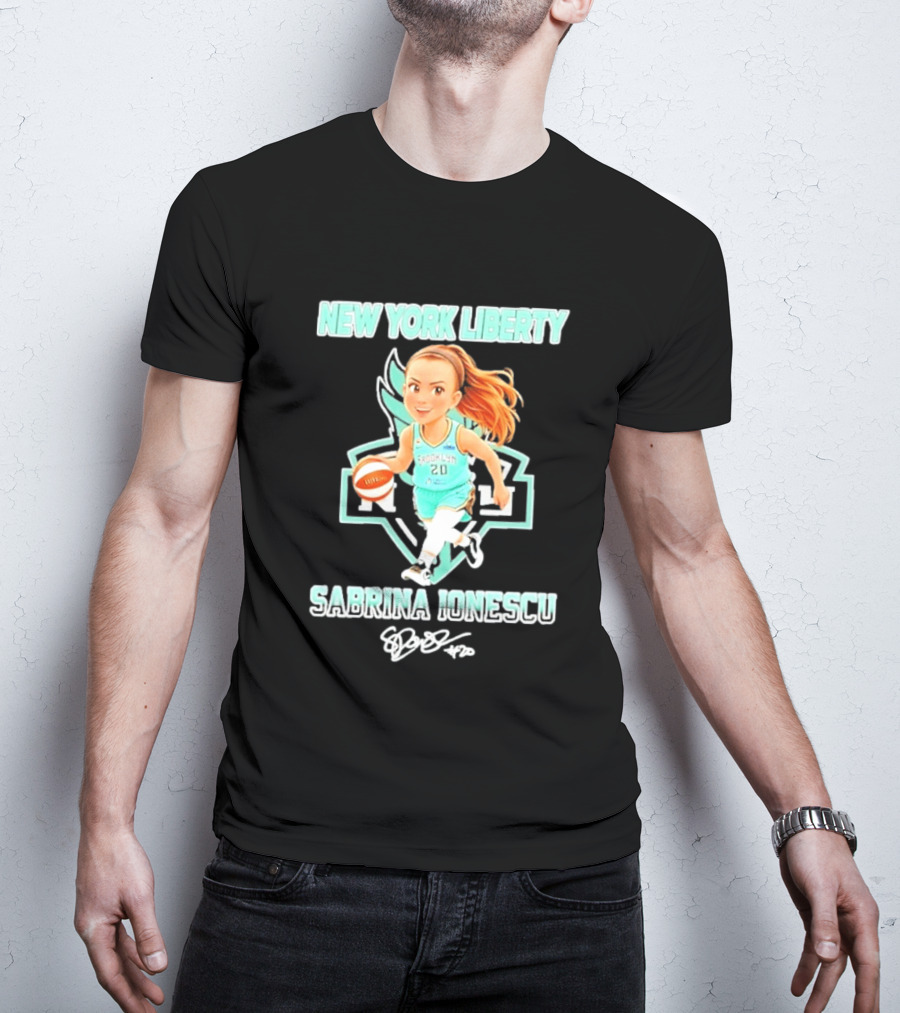 Sabrina Ionescu New York Liberty Basketball Cartoon Brooklyn 20 T-Shirt