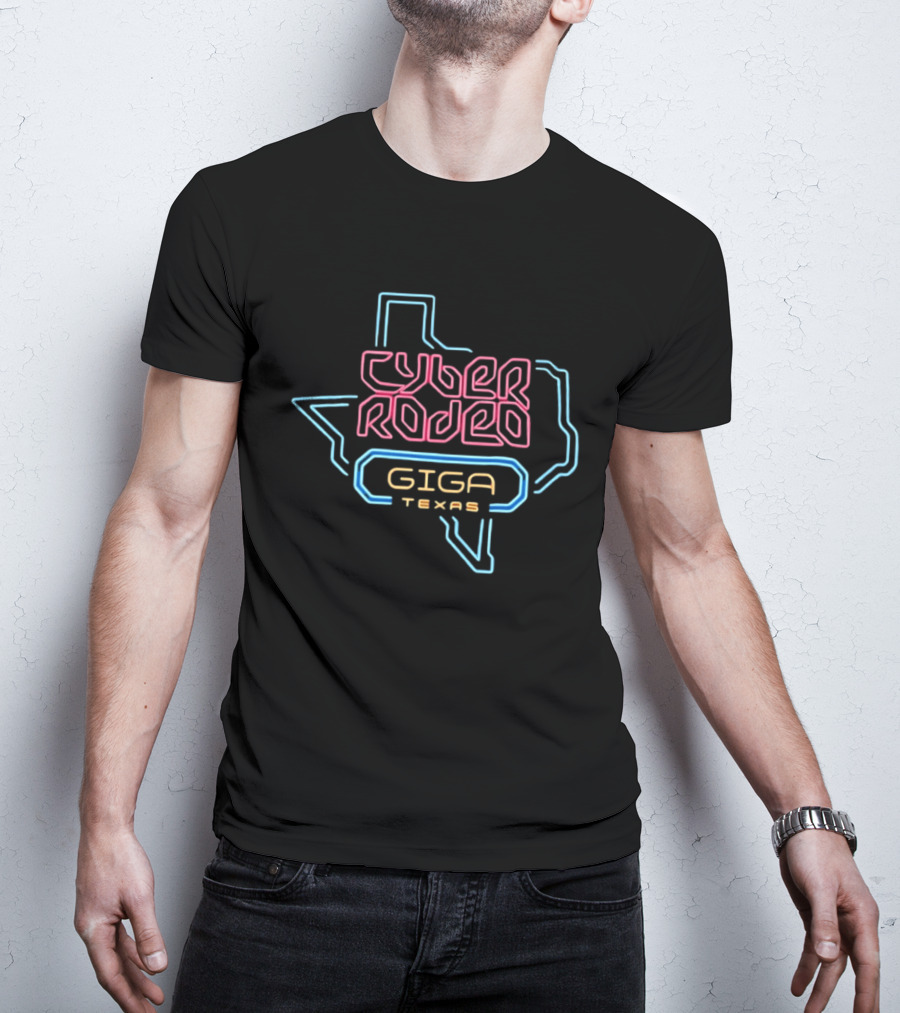 Cyber Rodeo Giga Texas Neon Tesla Elon Musk T-Shirt
