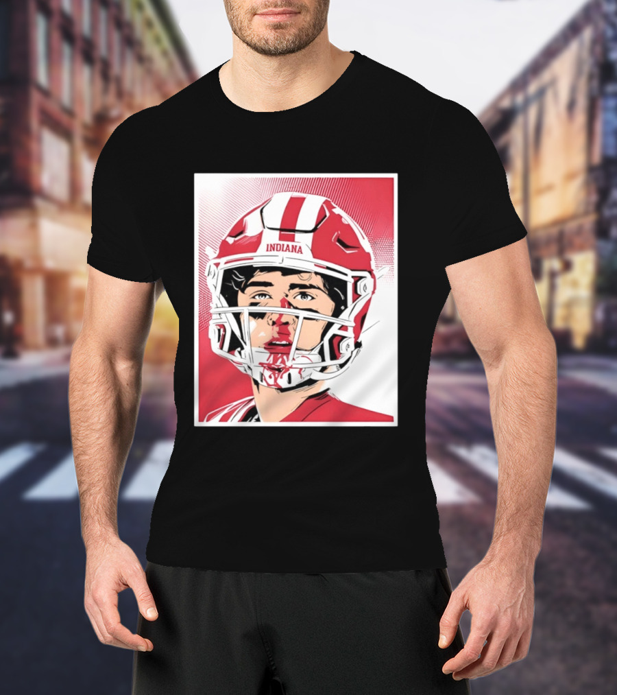 Josh Hoover Indiana Football Bloody Face Helmet T-Shirt