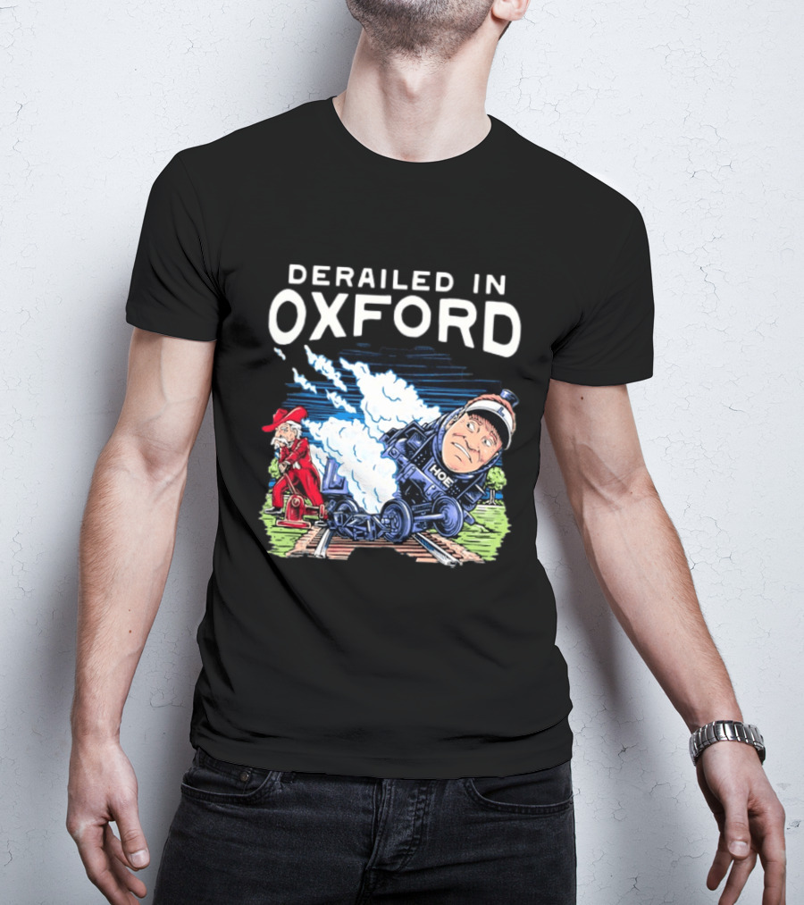 Derailed In Oxford Old Row Ole Miss Lane Kiffin Train T-Shirt