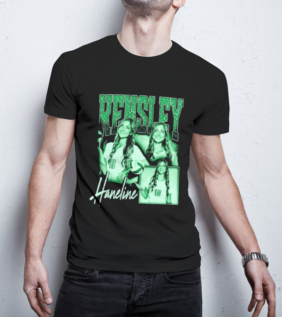 Kensley Haneline 18 Volleyball Player Green Collage T-Shirt