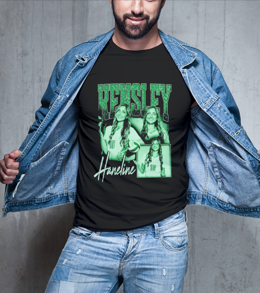 Kensley Haneline 18 Volleyball Player Green Collage T-Shirt