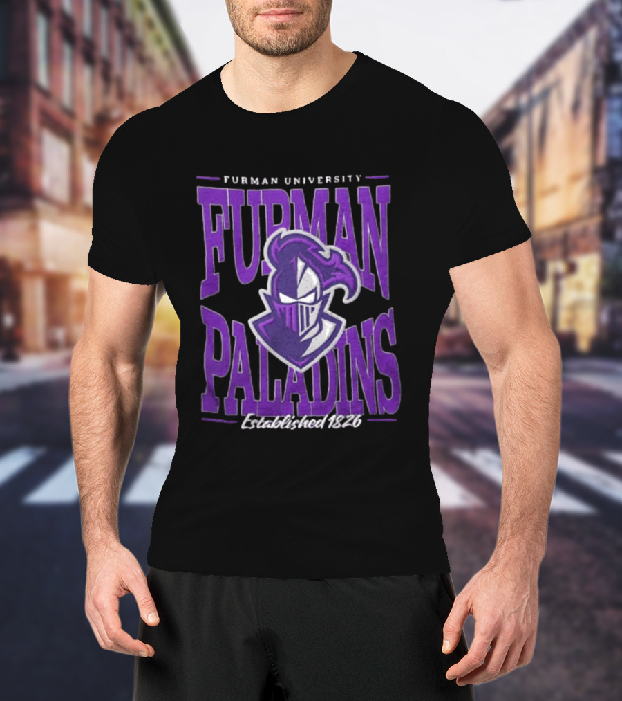 Furman University Paladins NCAAF Established 1826 Purple Knight T-Shirt