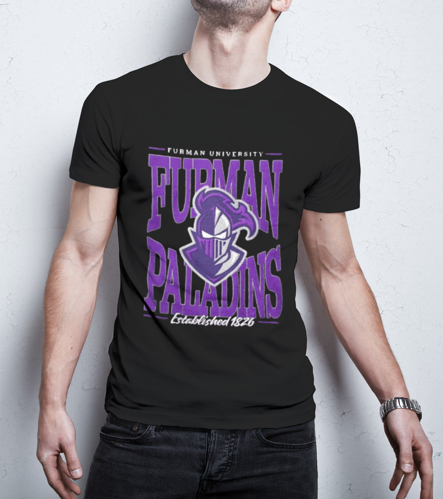 Furman University Paladins NCAAF Established 1826 Purple Knight T-Shirt