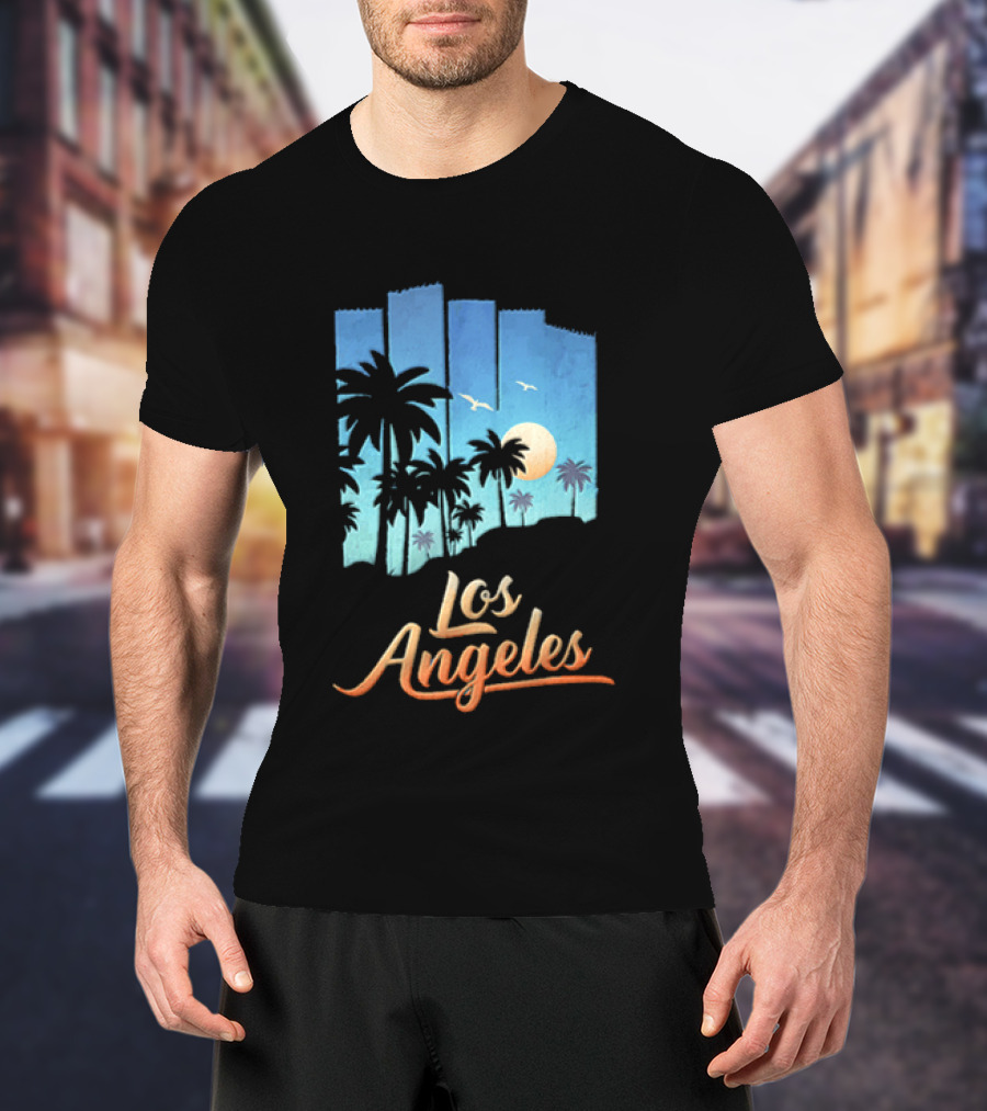 Los Angeles Sunset Palm Trees California T-Shirt