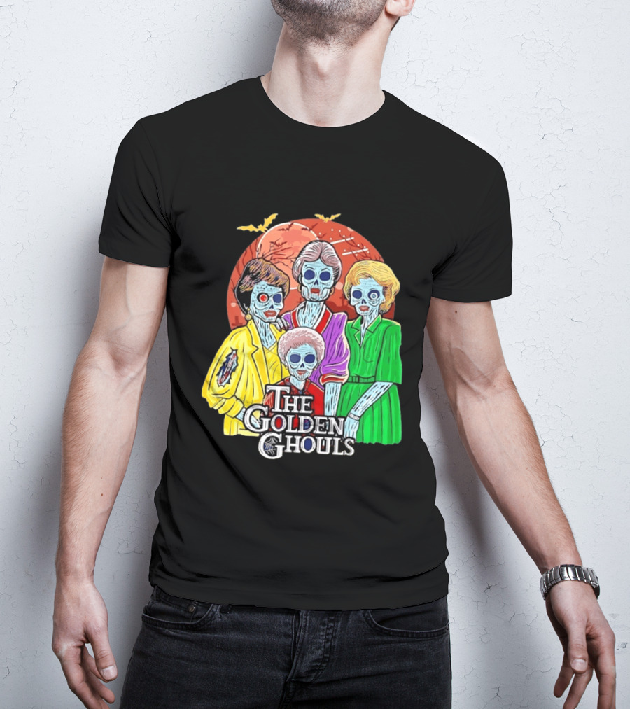 Halloween Zombie The Golden Ghouls Bat Moon T-Shirt