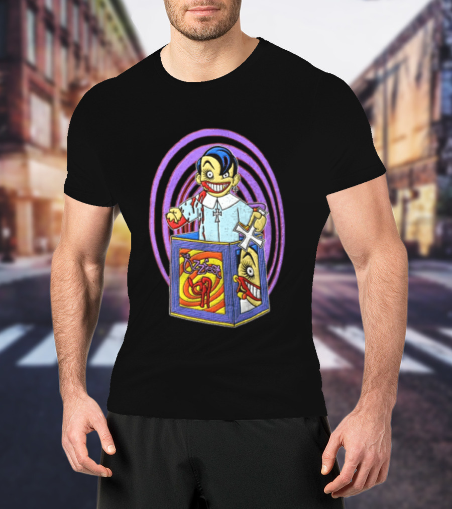 Ozzfest 1997 Cartoon Character With Cross And Blood Stained Attire T-Shirt