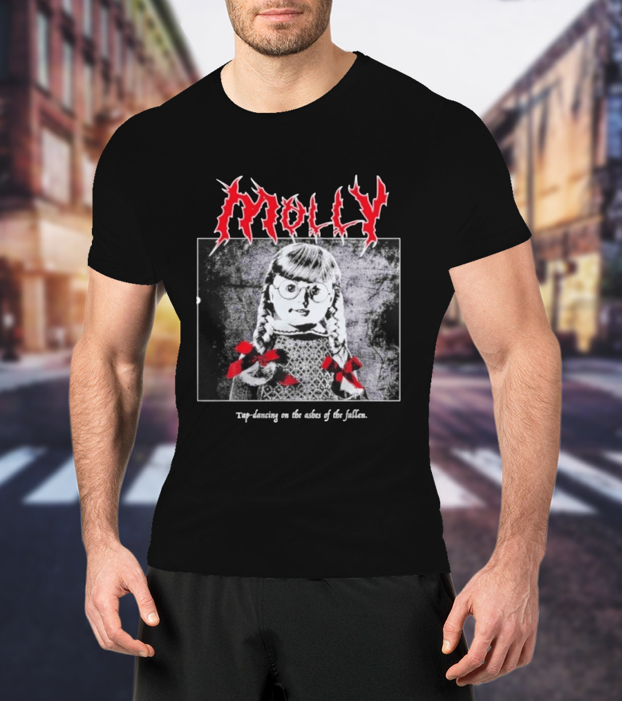 Molly Tap Dancing On The Ashes Of The Fallen Horror Doll Drawing T-Shirt