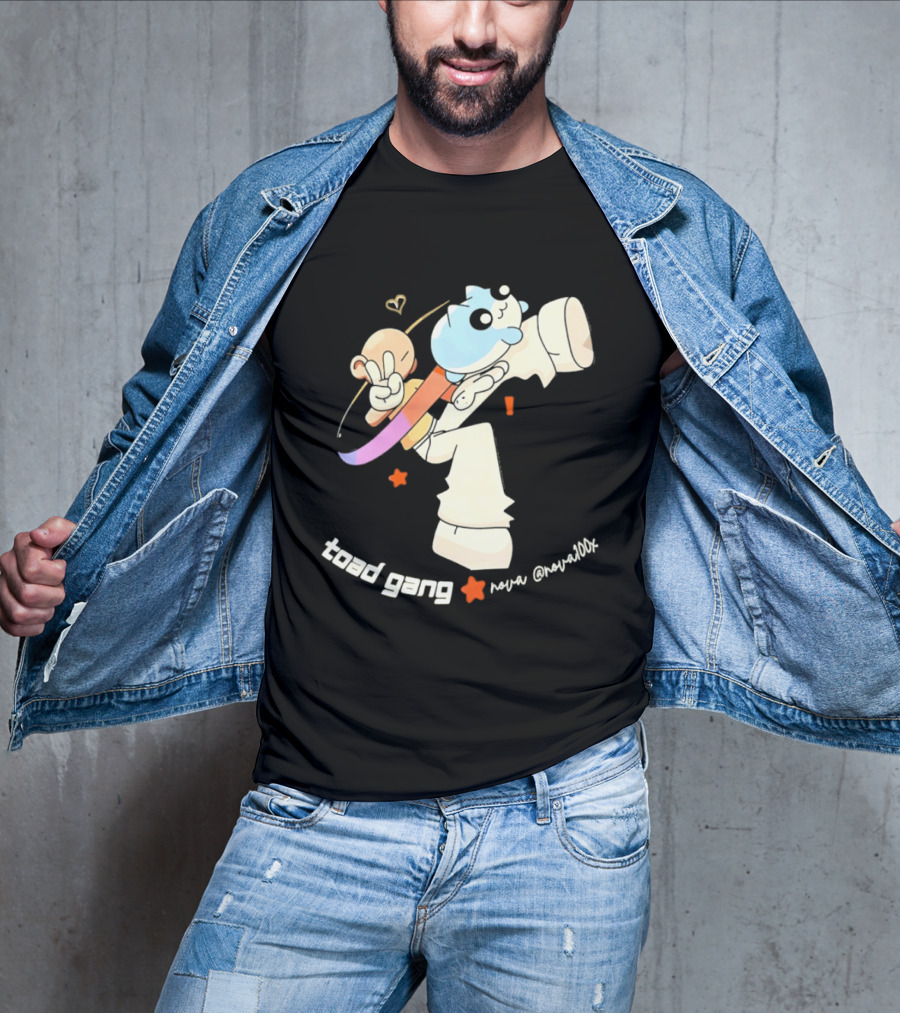 Toad Gang By Nova Nova100x Cartoon Character Peace Sign Colorful T-Shirt