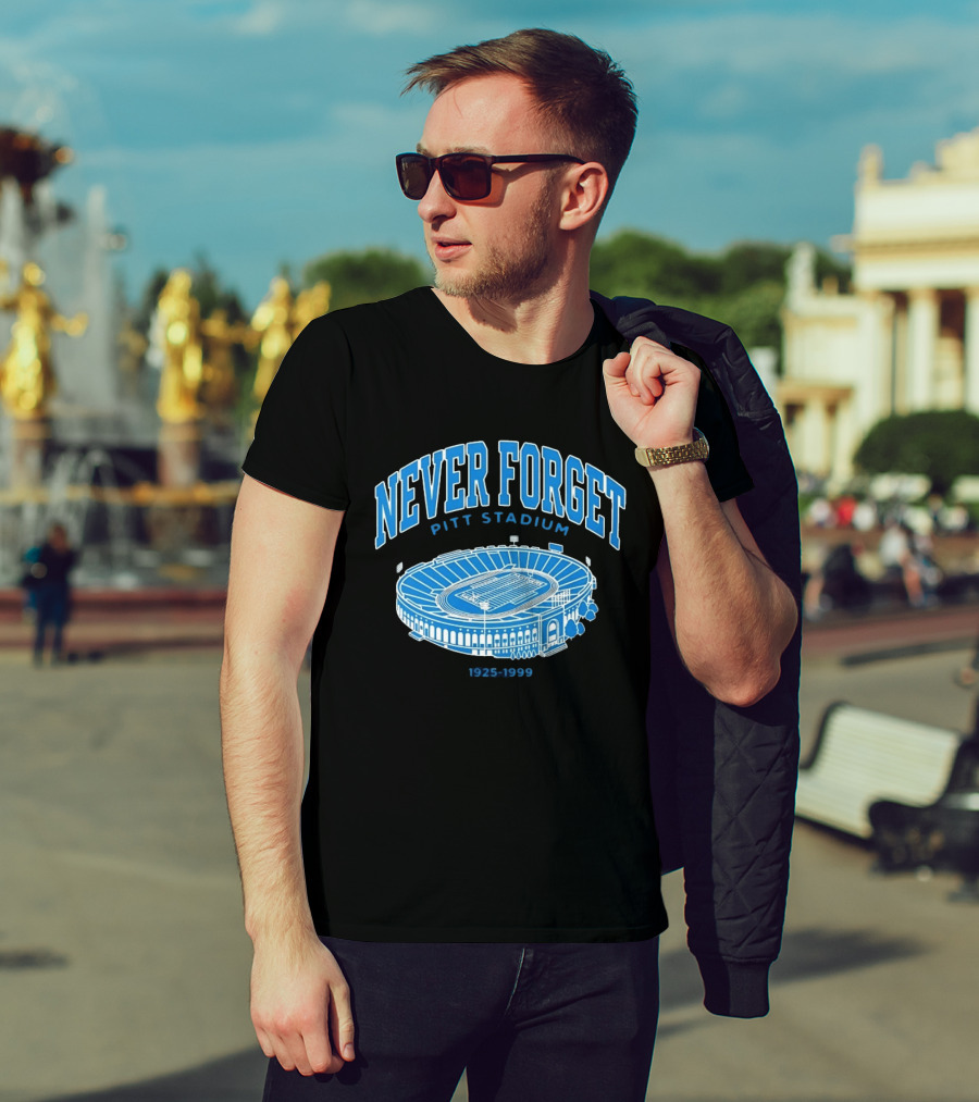 Never Forget Pitt Stadium 1925 1999 University Of Pittsburgh T-Shirt