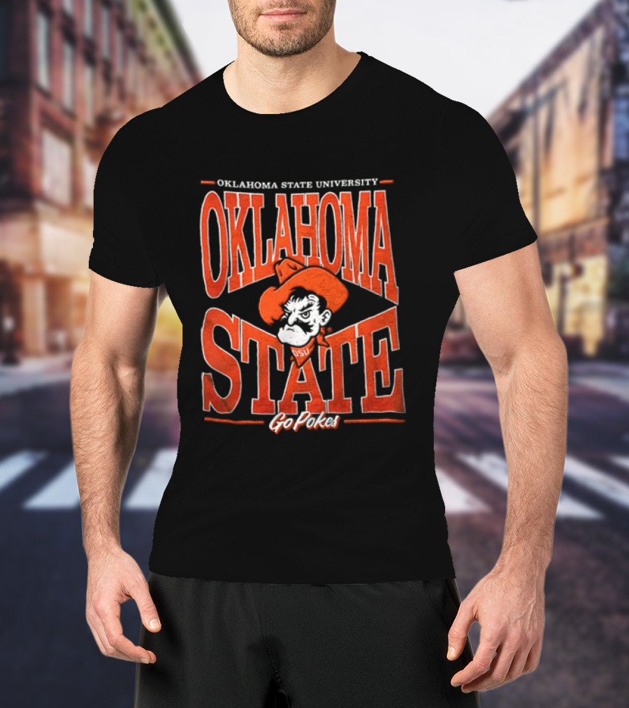 Oklahoma State University Go Pokes Cowboy Face NCAA T-Shirt