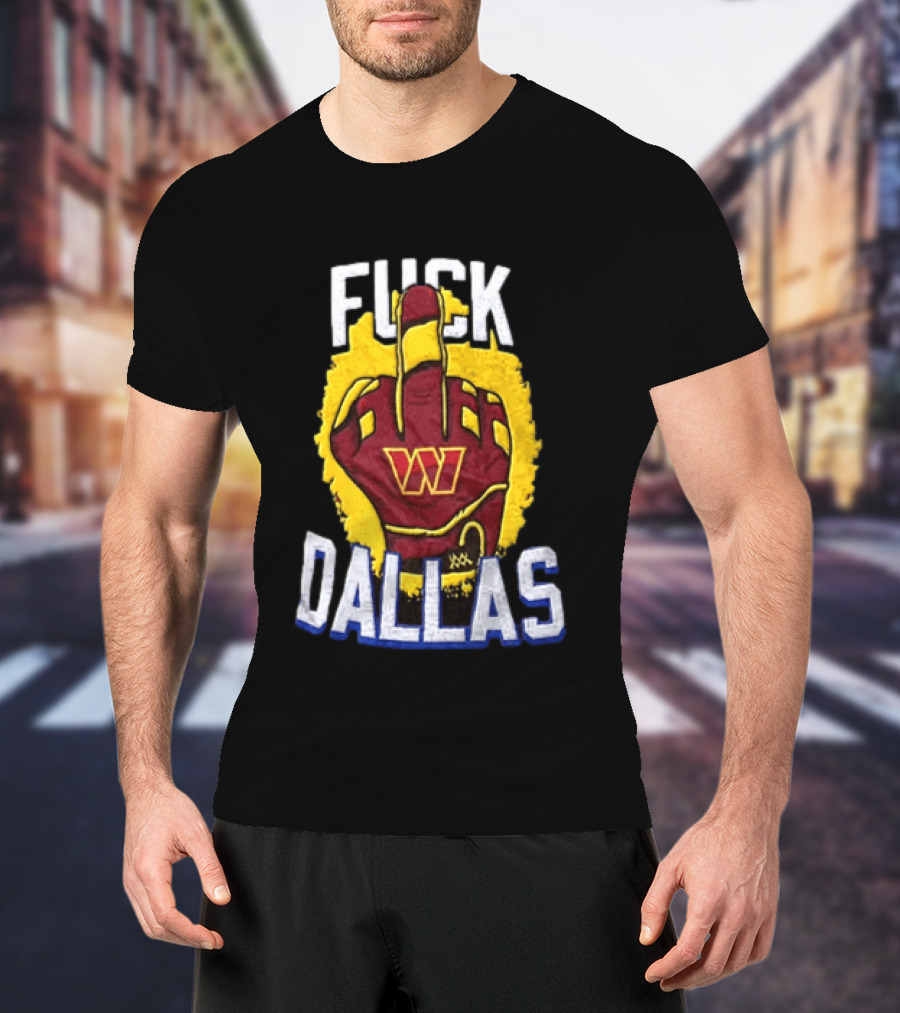 Raise Hail F*** Dallas Middle Finger Glove Red Yellow White Blue T-Shirt