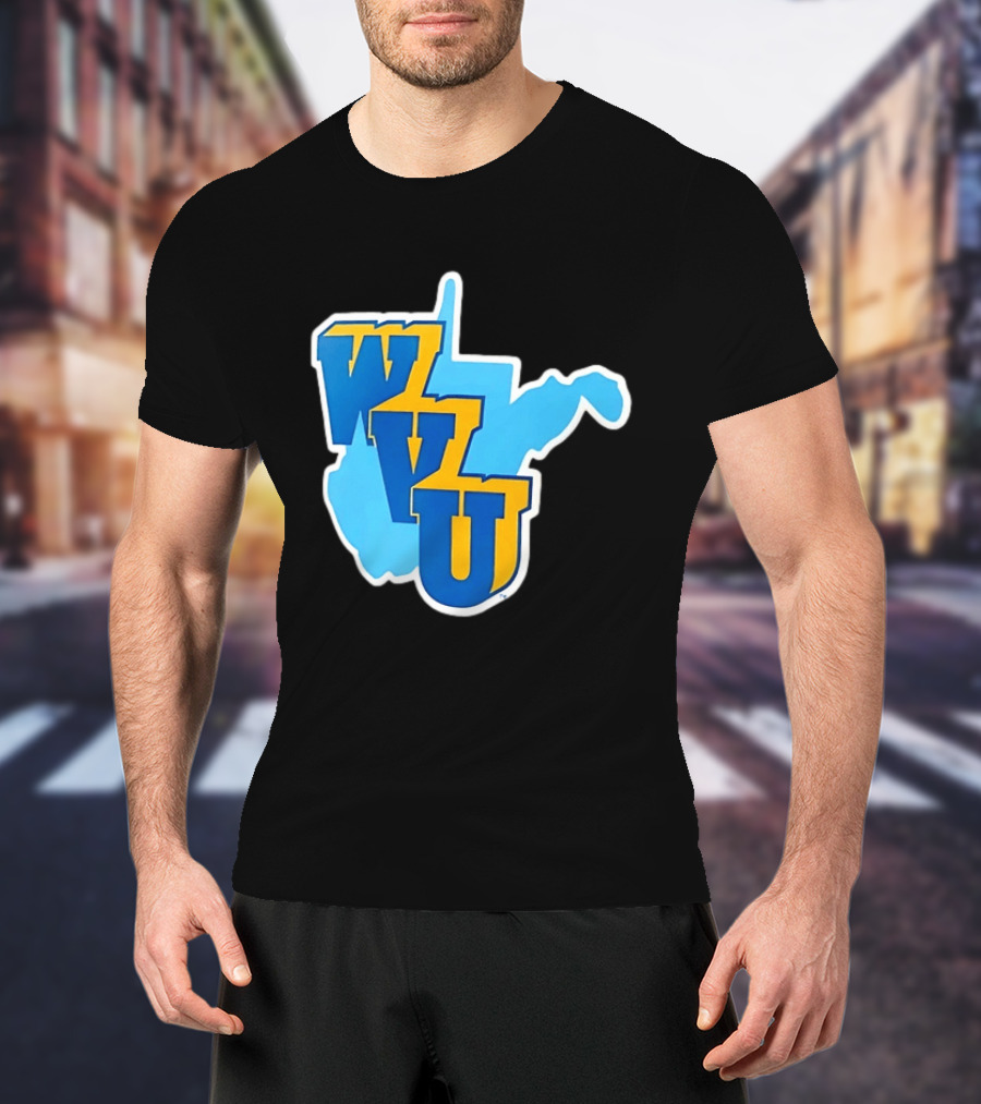 West Virginia Mountaineers WVU State Map T-Shirt