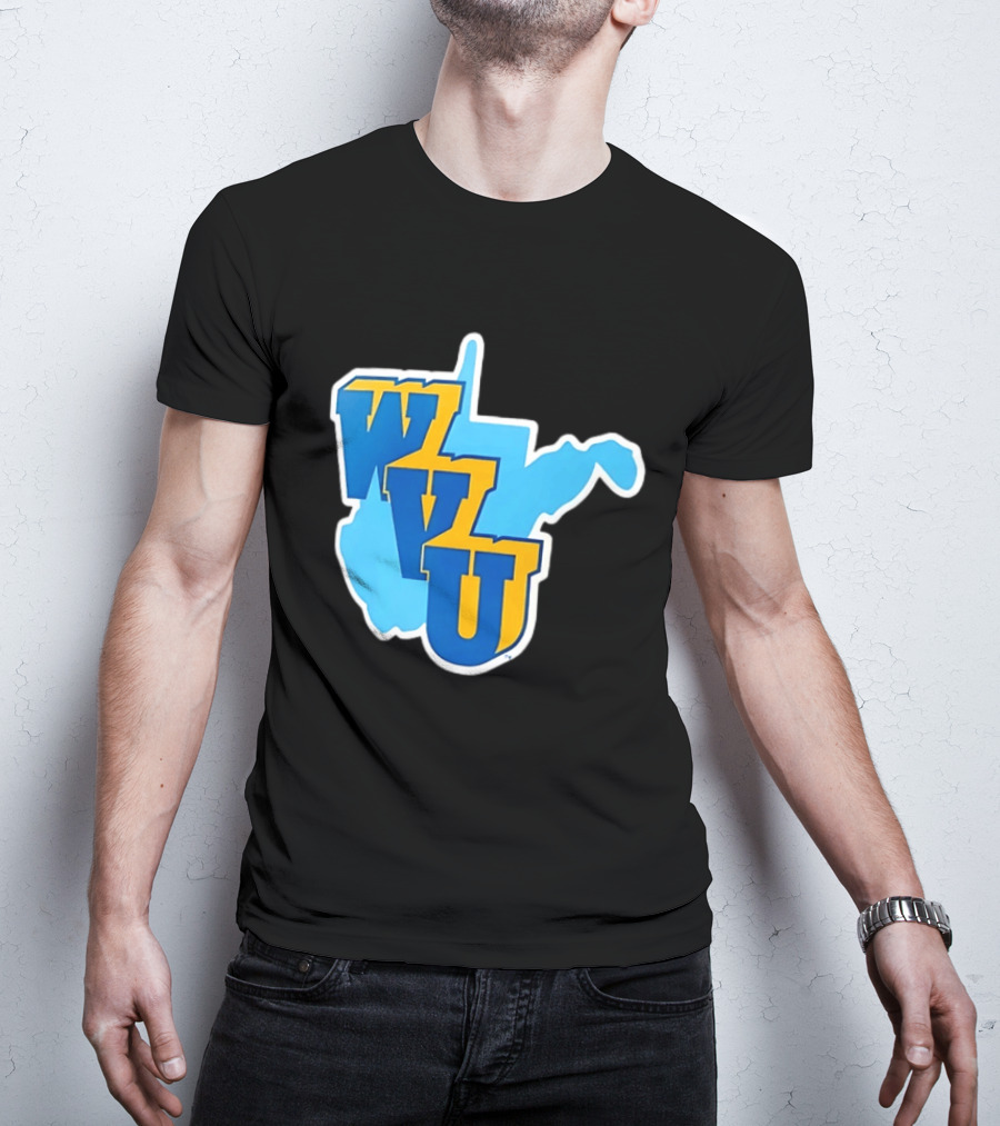 West Virginia Mountaineers WVU State Map T-Shirt