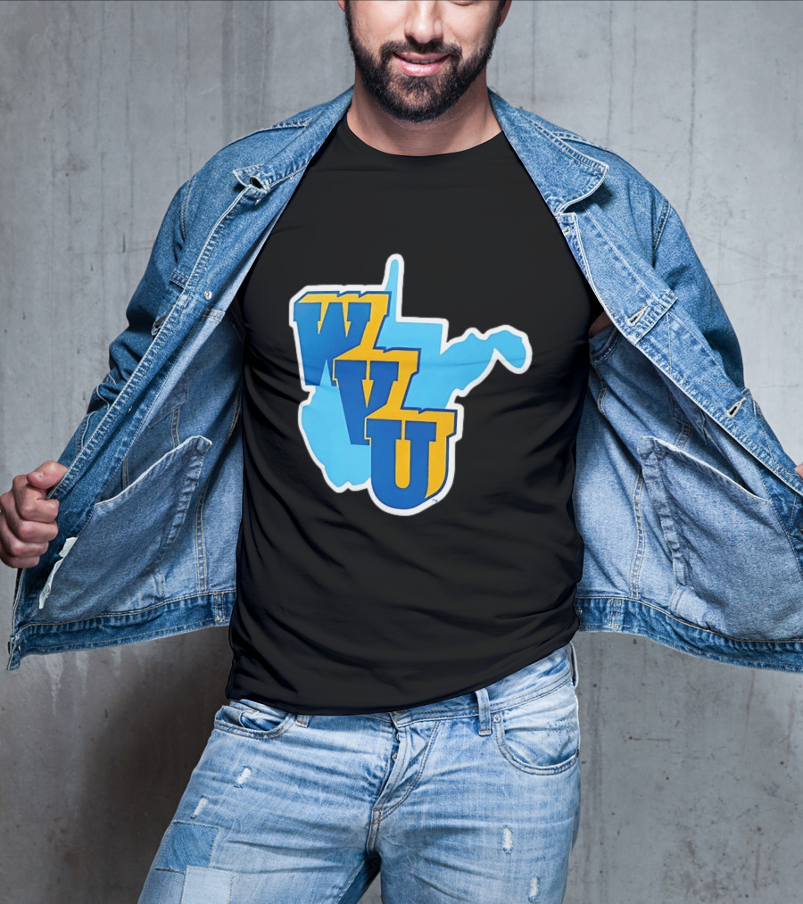 West Virginia Mountaineers WVU State Map T-Shirt