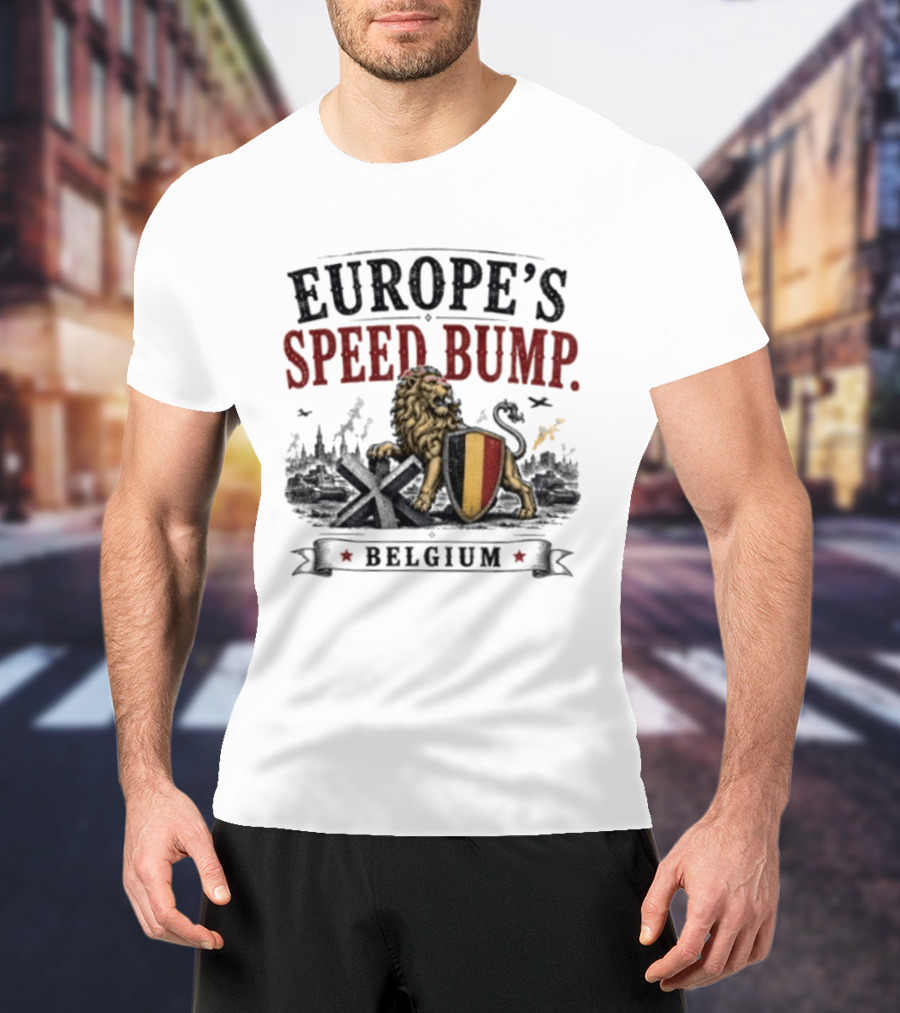 Belgium Europe's Speed Bump Lion Crest T-Shirt