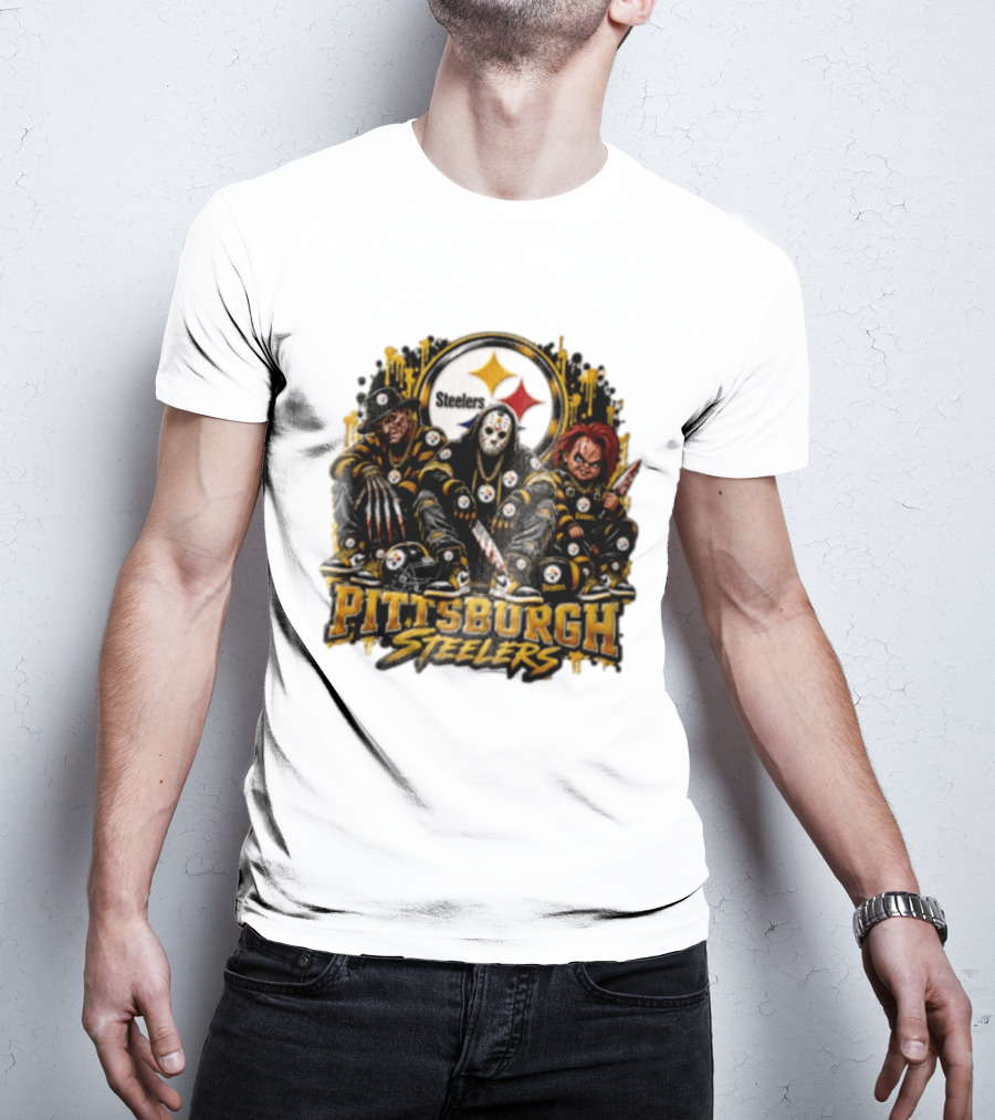Freddy Krueger Jason Voorhees Chucky Steelers Halloween Pittsburgh T-Shirt