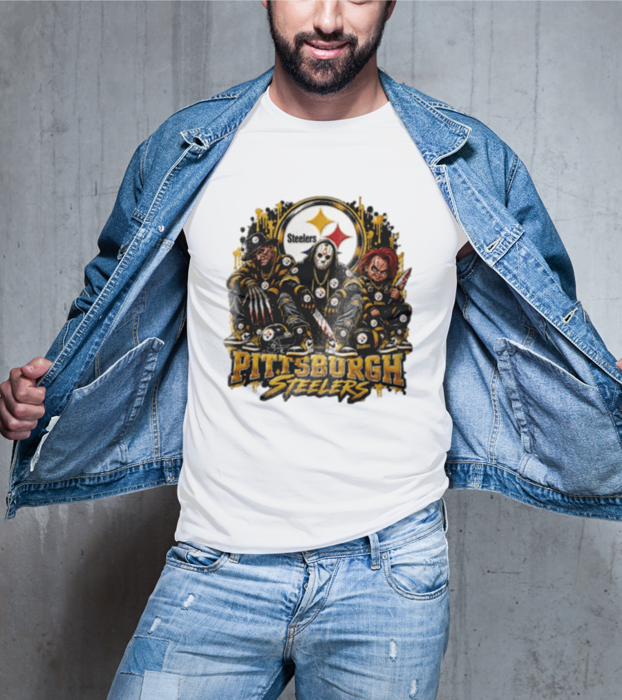 Freddy Krueger Jason Voorhees Chucky Steelers Halloween Pittsburgh T-Shirt
