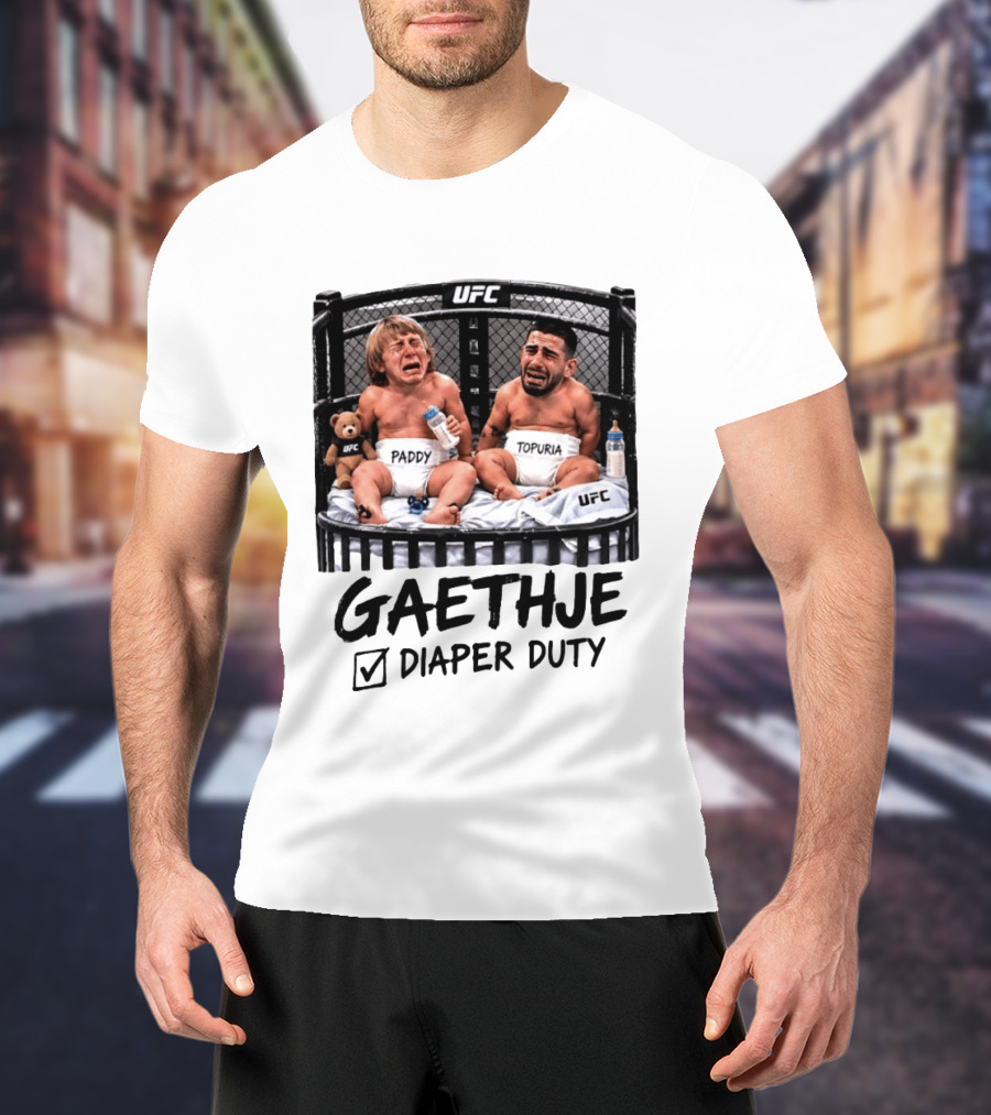 UFC Gaethje Diaper Duty Paddy Topuria Cage Fight T-Shirt