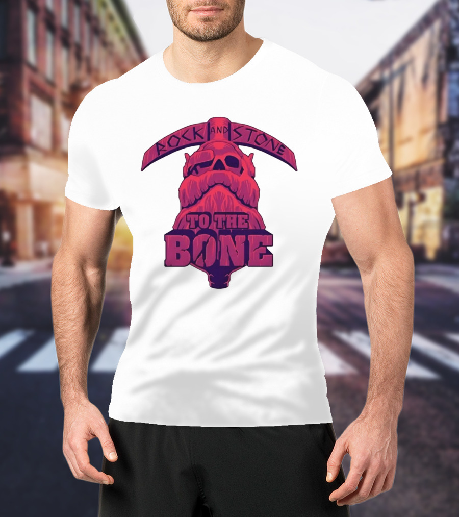Rock And Stone To The Bone Dwarf Skull Gaming Deep Rock Galactic T-Shirt