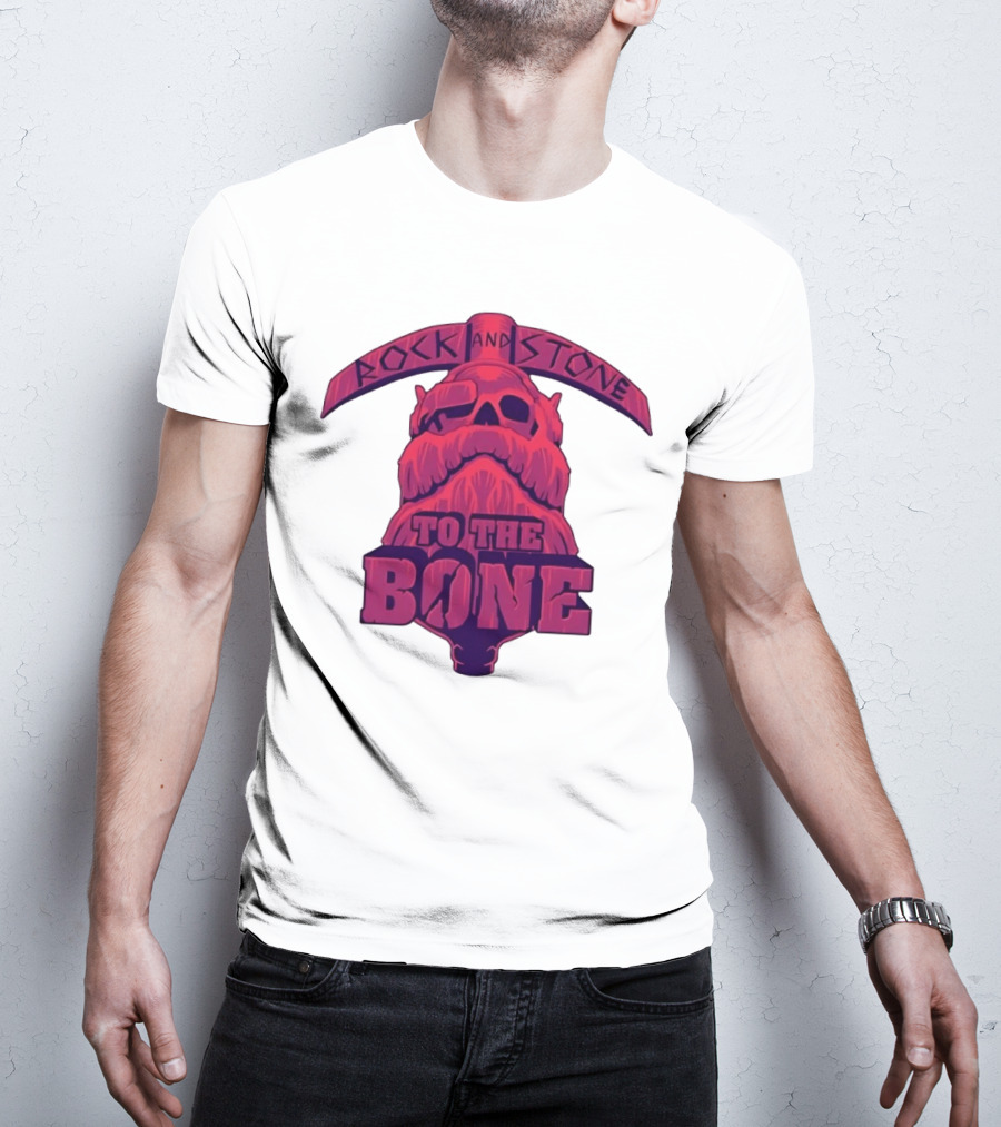 Rock And Stone To The Bone Dwarf Skull Gaming Deep Rock Galactic T-Shirt