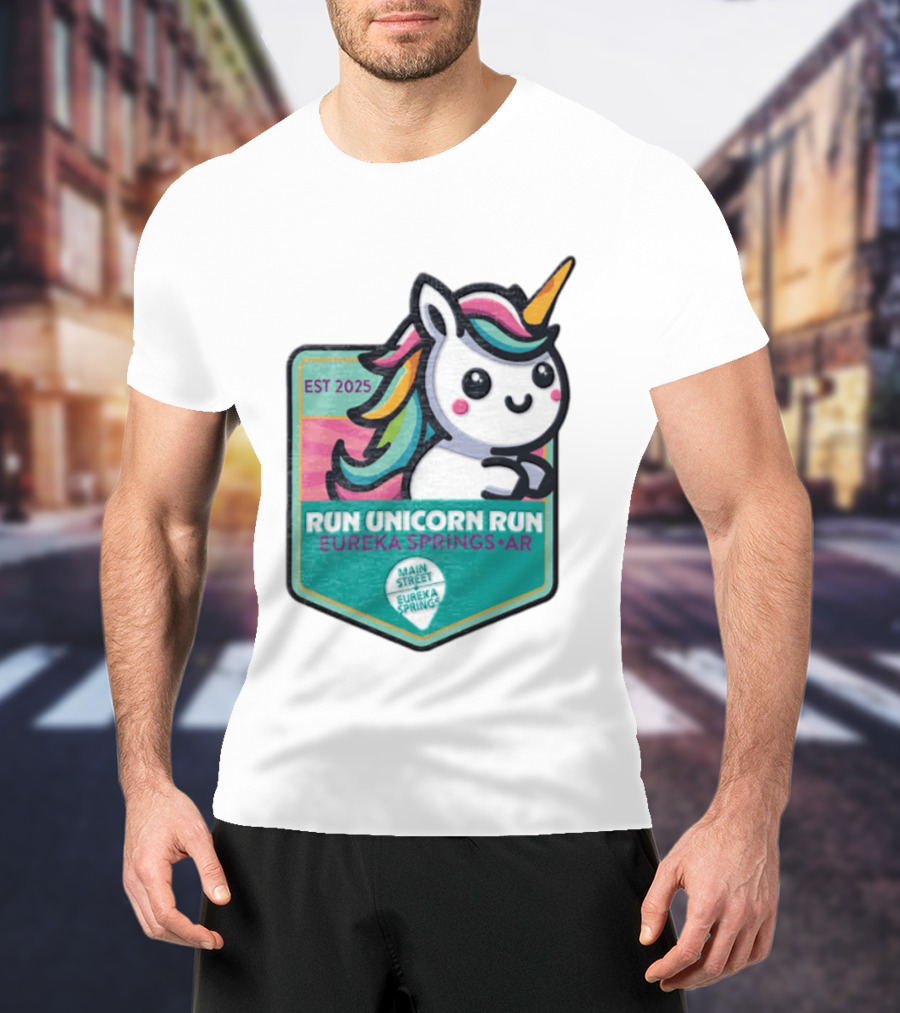 EST 2025 Run Unicorn Run Eureka Springs AR Main Street T-Shirt