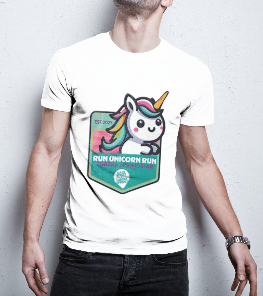EST 2025 Run Unicorn Run Eureka Springs AR Main Street T-Shirt
