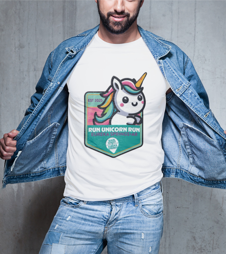 EST 2025 Run Unicorn Run Eureka Springs AR Main Street T-Shirt