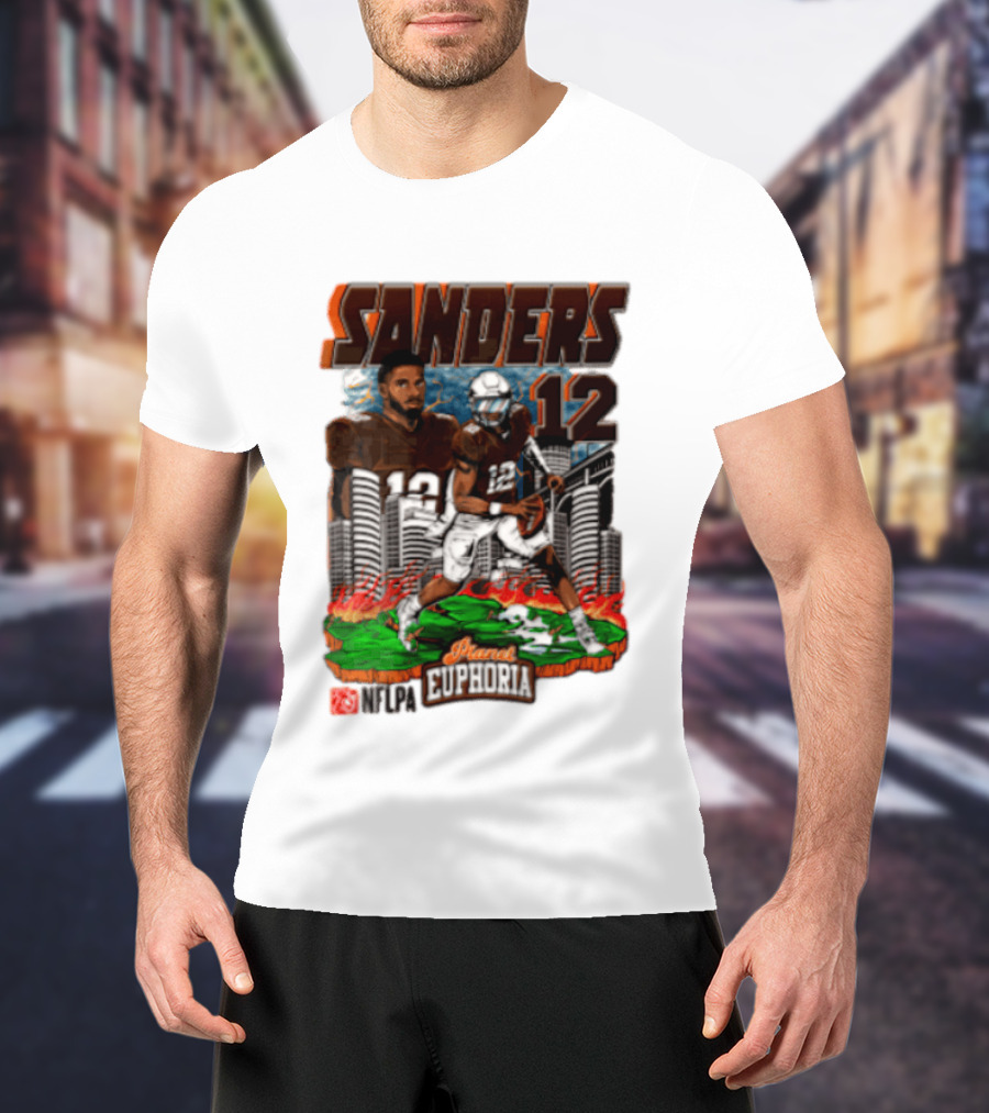 Sanders 12 Football Legend Euphoria NFCA Brand T-Shirt