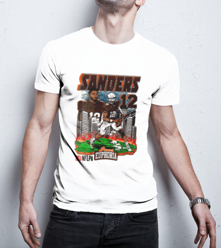 Sanders 12 Football Legend Euphoria NFCA Brand T-Shirt