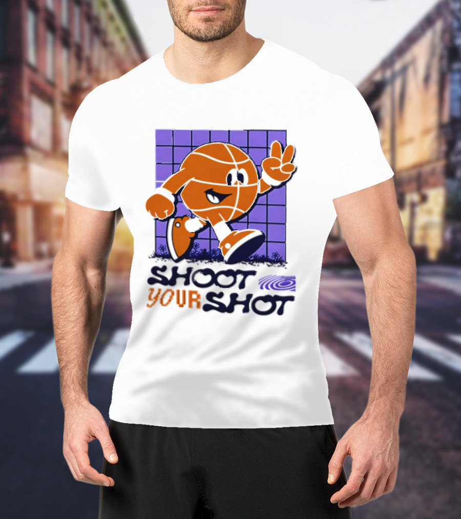 Shoot Your Shot Retro Basketball Character Peace Sign T-Shirt