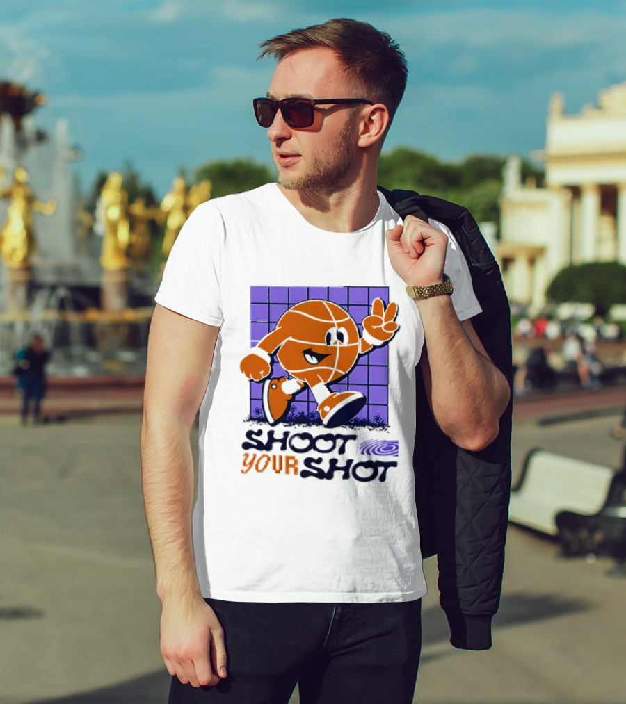 Shoot Your Shot Retro Basketball Character Peace Sign T-Shirt