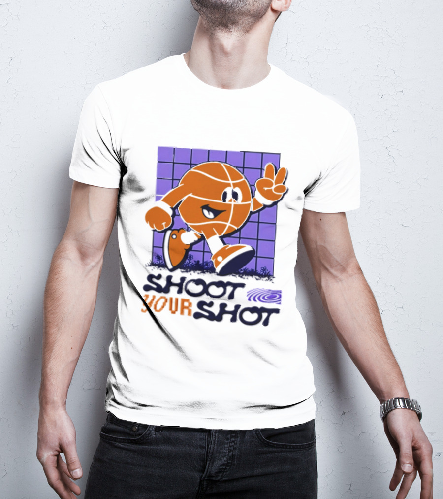 Shoot Your Shot Retro Basketball Character Peace Sign T-Shirt