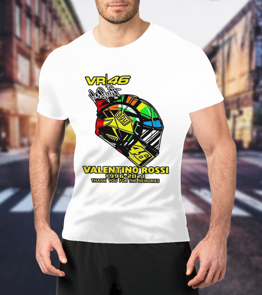 Valentino Rossi VR46 1996 2021 Thank You For The Memories Helmet T-Shirt