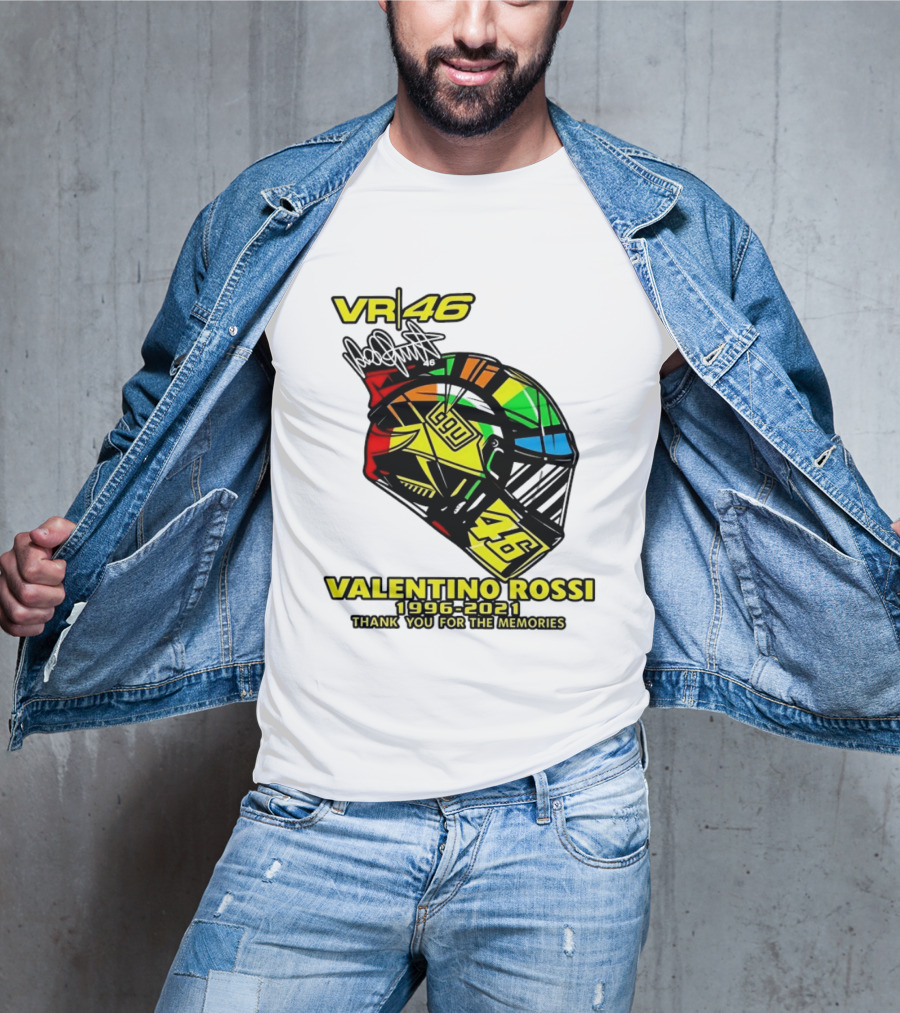 Valentino Rossi VR46 1996 2021 Thank You For The Memories Helmet T-Shirt