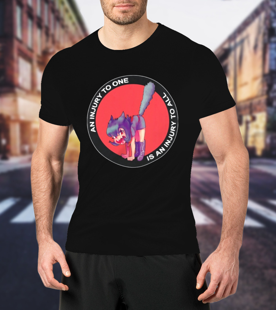 An Injury To One Is An Injury To All Cat Girl Red T-Shirt