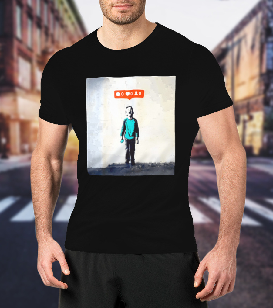 Boy With Zero Social Media Notifications And Screaming Expression T-Shirt