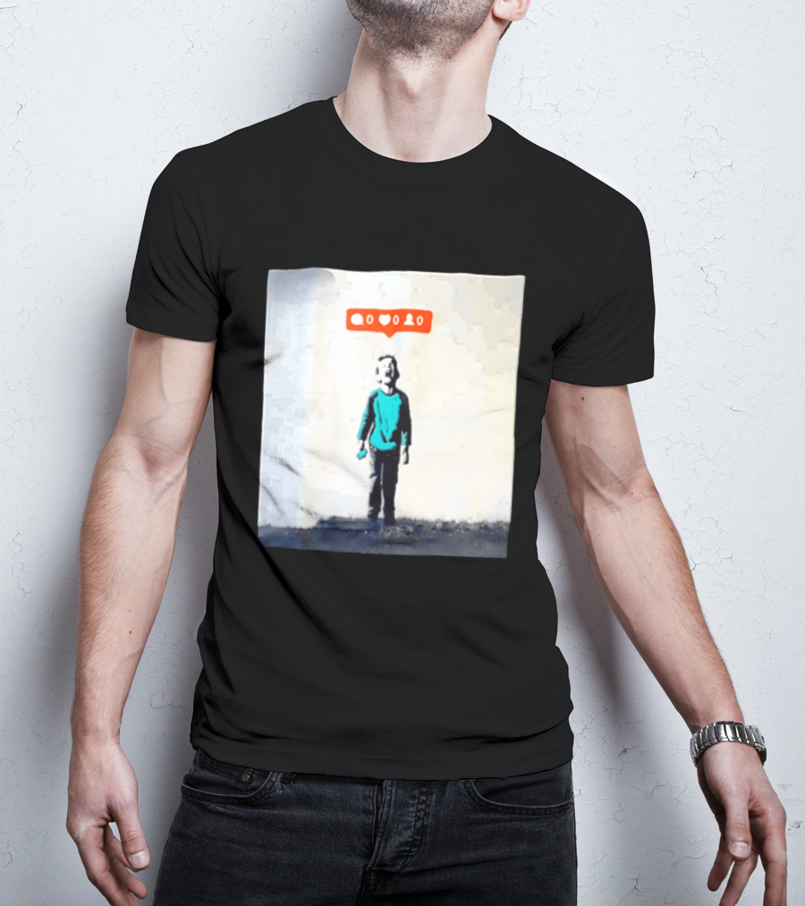 Boy With Zero Social Media Notifications And Screaming Expression T-Shirt