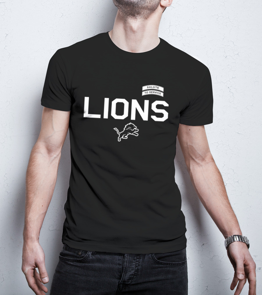 Detroit Lions Salute To Service Football Honor Courage Commitment T-Shirt